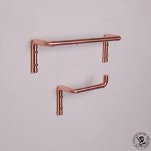 Load image into Gallery viewer, QuirkHub® Degree Copper Toilet Roll Holder & Towel Rail Set QuirkHub