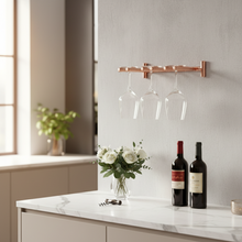 Load image into Gallery viewer, Wall Mounted Copper Wine Glass Rack – Premium Holder