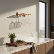 Wall Mounted Copper Wine Glass Rack – Premium Holder