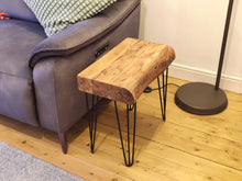 Load image into Gallery viewer, Acacia Wooden Side Table With Hairpin Legs