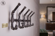 Industrial iron coat rack