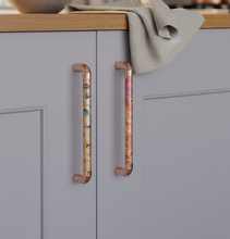 Load image into Gallery viewer, Antique copper cabinet pull handle with colorful rainbow effect - UK hardware