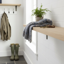 Load image into Gallery viewer, Cast iron shelf brackets in a boot room setting