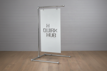 Load image into Gallery viewer, chrome hanging sign stand for barber shop