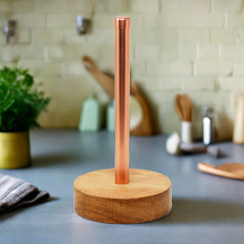 Load image into Gallery viewer, Copper &amp; Oak Kitchen Roll Holder
