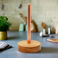 Copper & Oak Kitchen Roll Holder