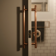 Rustic copper door pull handles - industrial design