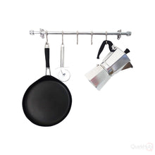 Load image into Gallery viewer, Chrome Pot And Pan Rail | Utensil Rail Storage &amp; Organisation QuirkHub