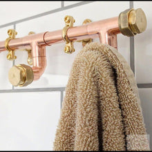 Load image into Gallery viewer, Copper And Brass Coat Rack Storage QuirkHub