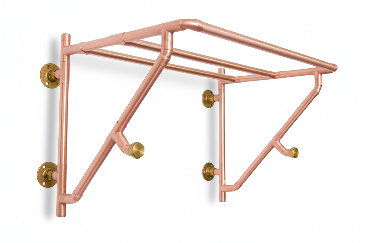 Copper Storage Rack Wall Mounted | Industrial Handmade UK – QuirkHub