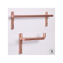 Load image into Gallery viewer, Copper Toilet Roll Holder &amp; Towel Rail Set Bathroom Accessory QuirkHub