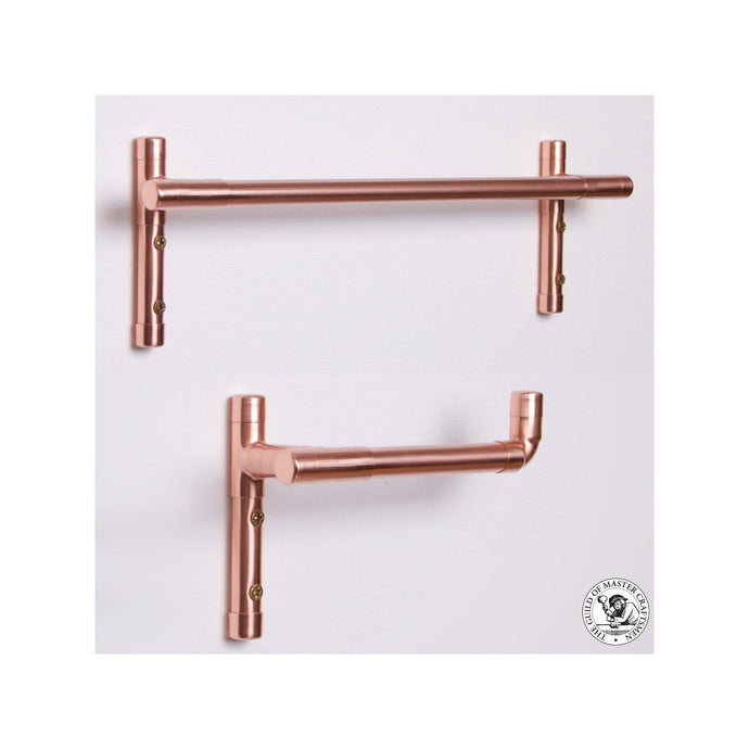 Copper Toilet Roll Holder & Towel Rail Set Bathroom Accessory QuirkHub