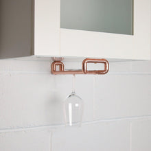 Load image into Gallery viewer, Copper Wine Glass Hanger | Storage Solutions By QuirkHub