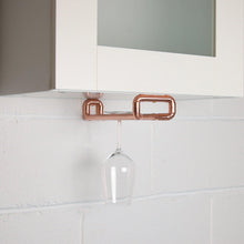 Load image into Gallery viewer, Copper Wine Glass Hanger, Wine Glass Storage Solutions For Under Cabinet