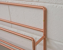 Load image into Gallery viewer, Wall Mounted Copper Pipe Shoe Rack By QuirkHub