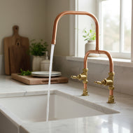 QuirkHub® Seamless Handmade Pure Copper Kitchen Sink Mixer Kitchen Tap QuirkHub