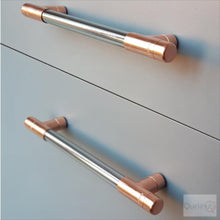 Load image into Gallery viewer, QuirkHub® Modmix &#39;T&#39; Bar Handle Chrome And Copper QuirkHub