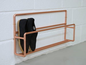 Wall Mounted Copper Pipe Shoe Rack By QuirkHub